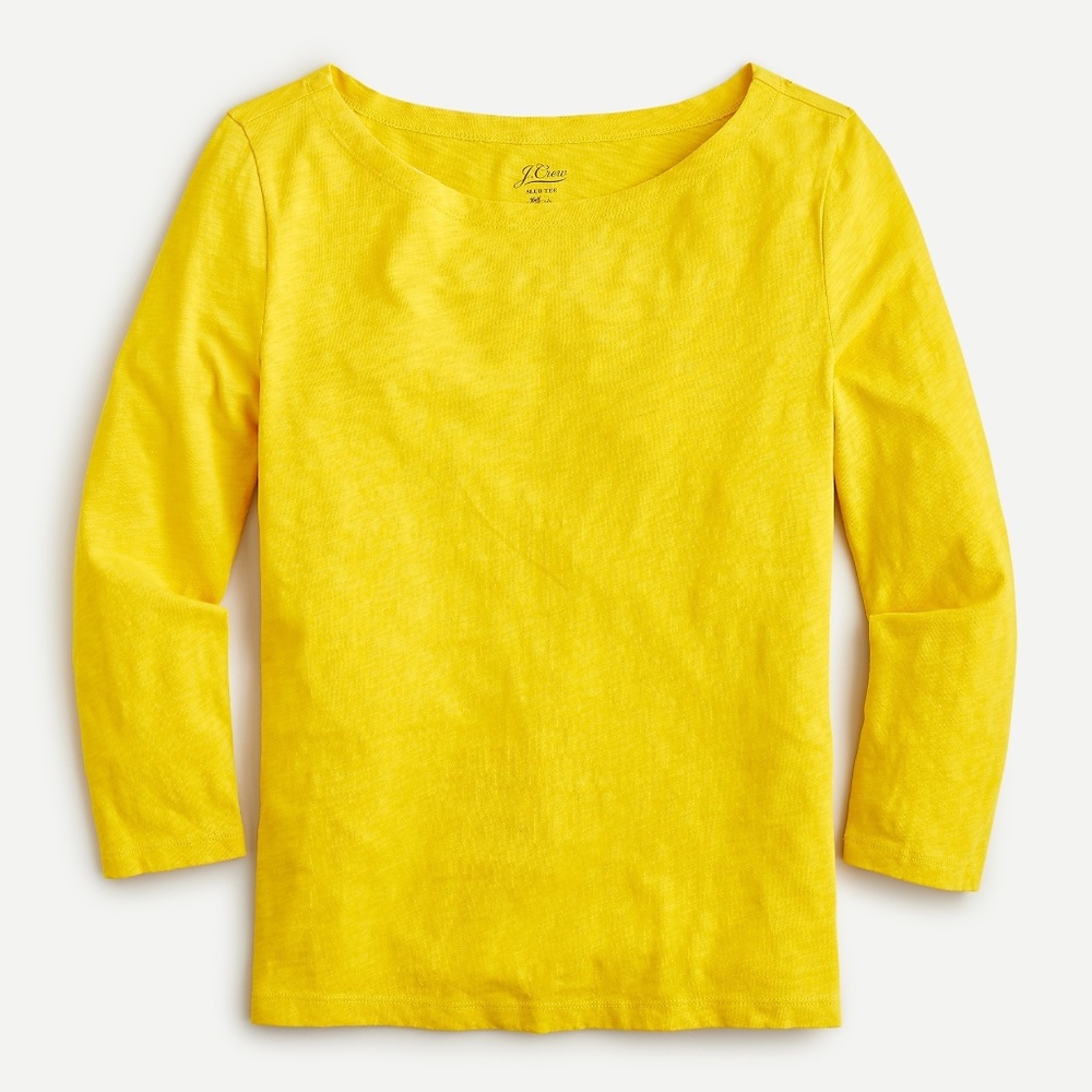 New! J Crew Sz M Painter Boatneck T-shirt Yellow Cotton Top NWT